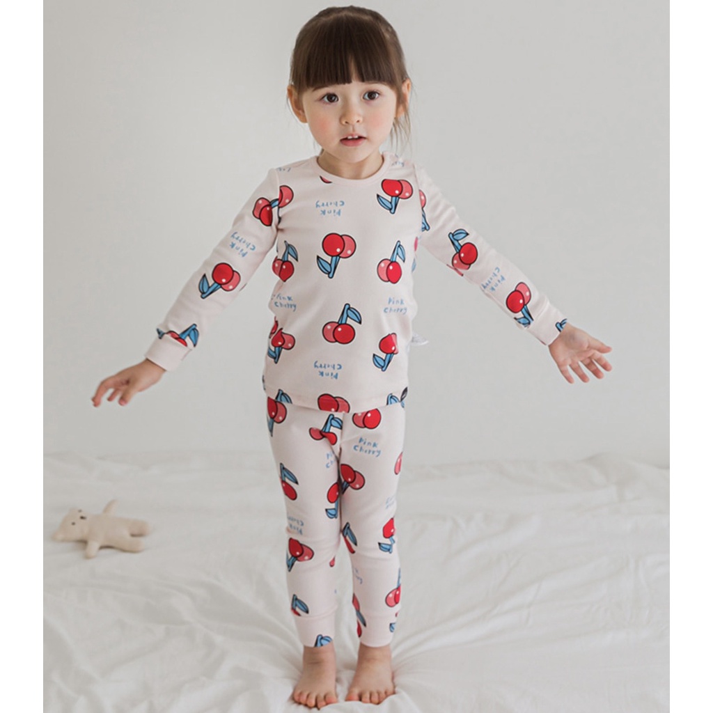 Bộ dài tay cordi họa tiết quả nhiều màu Nga Fish B5QM7