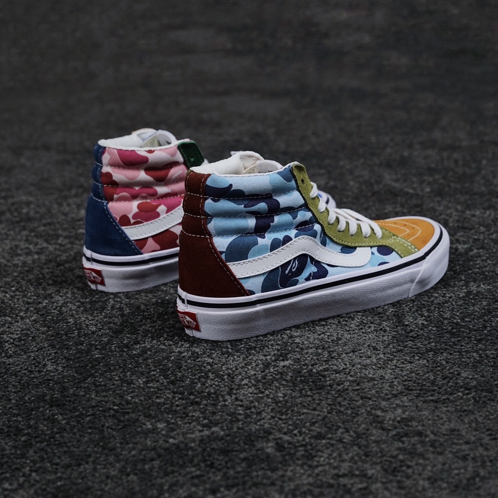 Giày Sneakers BAPE x Vans Sk8-Hi Cổ Cao Cá Tính Thời Trang