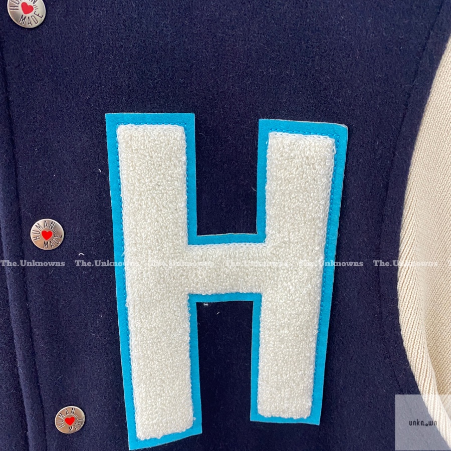 [Mirror Quality]-Áo Khoác Bomber H.UMAN MADE x Ebbets Field Flannels,Áo Varsity Jacket Humman made cao cấp full túi