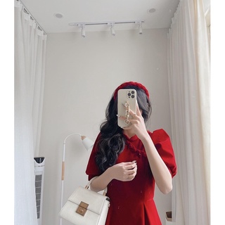 váy cổ sườn xám khuy bọc by Samhyewear
