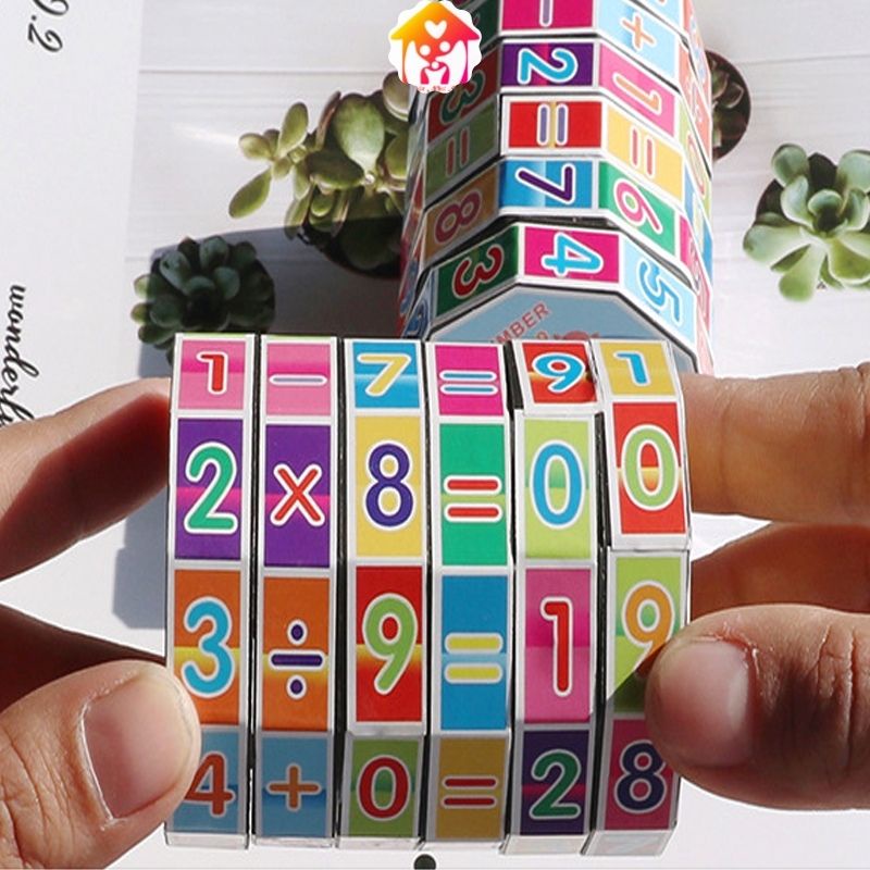 Đồ chơi giáo dục cho bé Rubik toán học 6 hàng số học và phép tính cộng trừ nhân chia