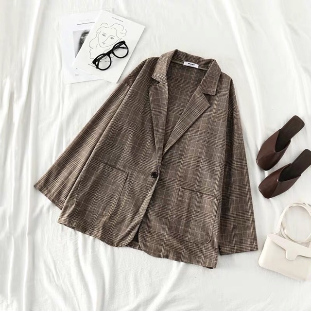 Áo blazer kẻ 1 cúc order