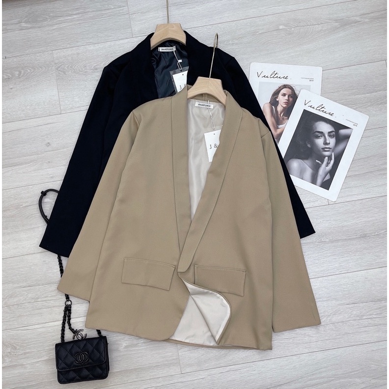 Áo khoác blazer nắp túi dáng thụng