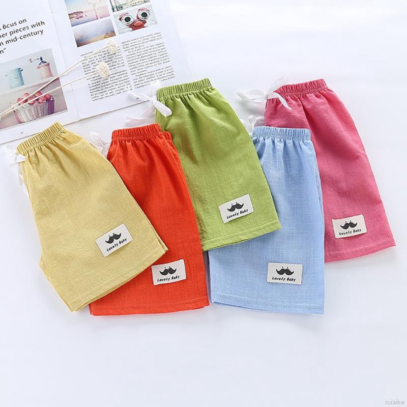 Quần Short Cotton Lưng Thun Màu Trơn Cho Bé Trai