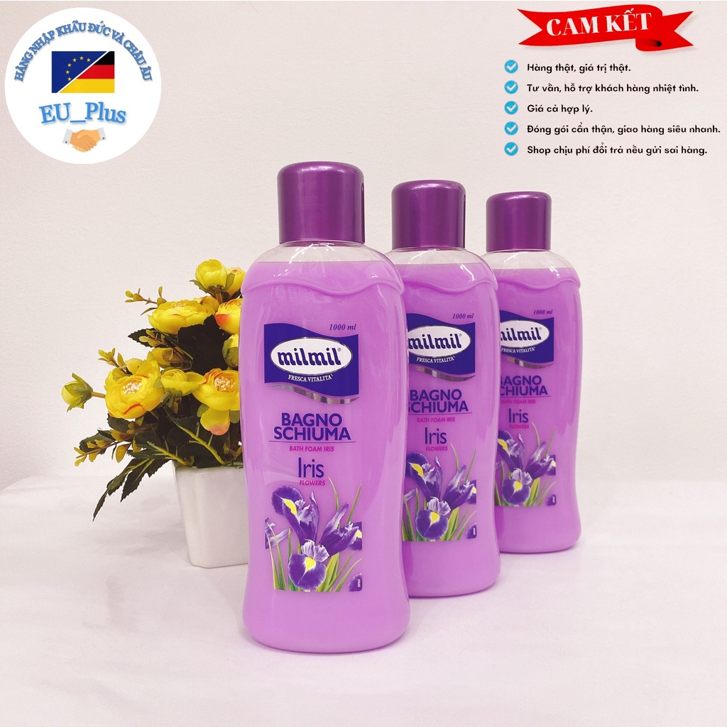 Sữa tắm Milmil hoa Lris 1000ml (có vòi kèm theo)