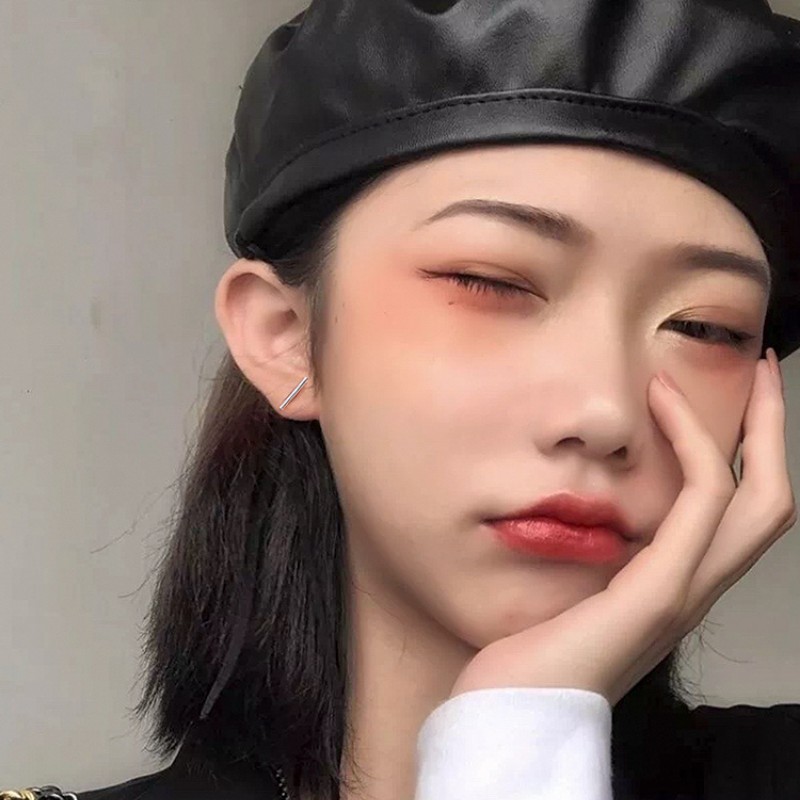 Bông Tai Bạc S925 Chữ T Trẻ Trung Cá Tính | Khuyên Tai Nữ Trang Sức Bạc Thời Trang