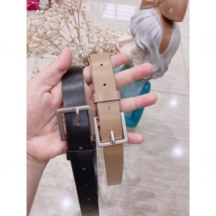 THẮT LƯNG ĐAI VUÔNG HAI MÀU ĐEN-NÂU