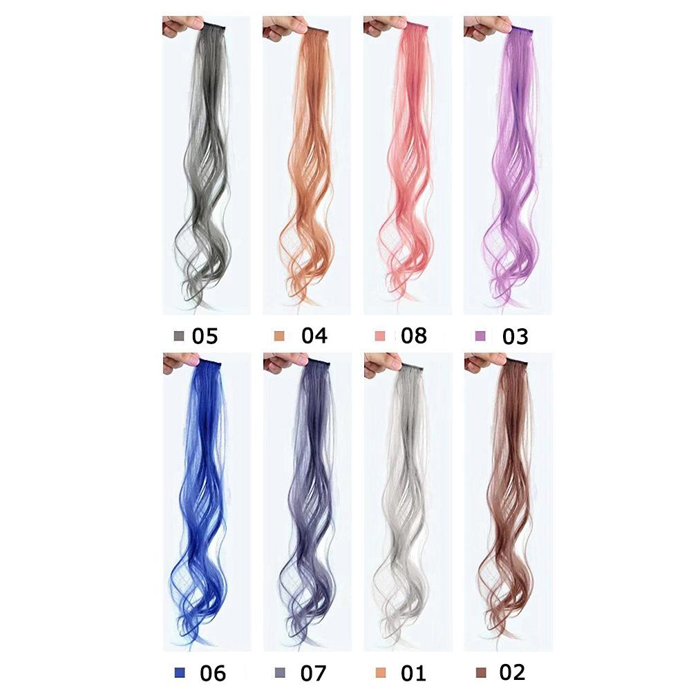 Tóc Giả Nối Dài Vô Hình Bằng Sợi Tổng Hợp 8 Màu Sắc Gradient Dành Cho Nữ