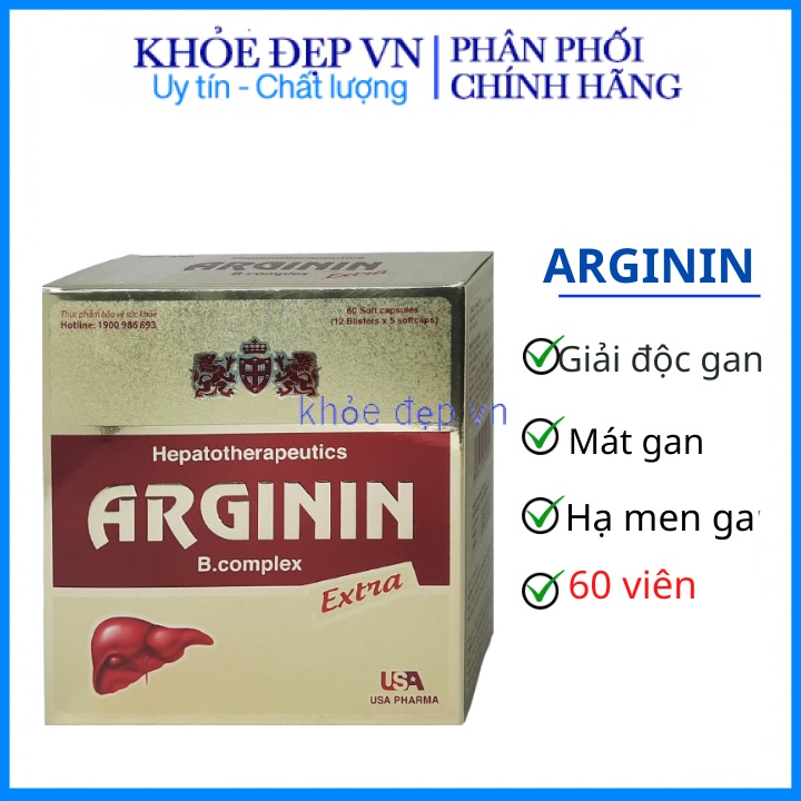 viên uống giải độc mát gan tăng cường chức năng gan ARGINNIN – hộp 60 viên