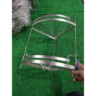 Kệ góc inox 2 tầng