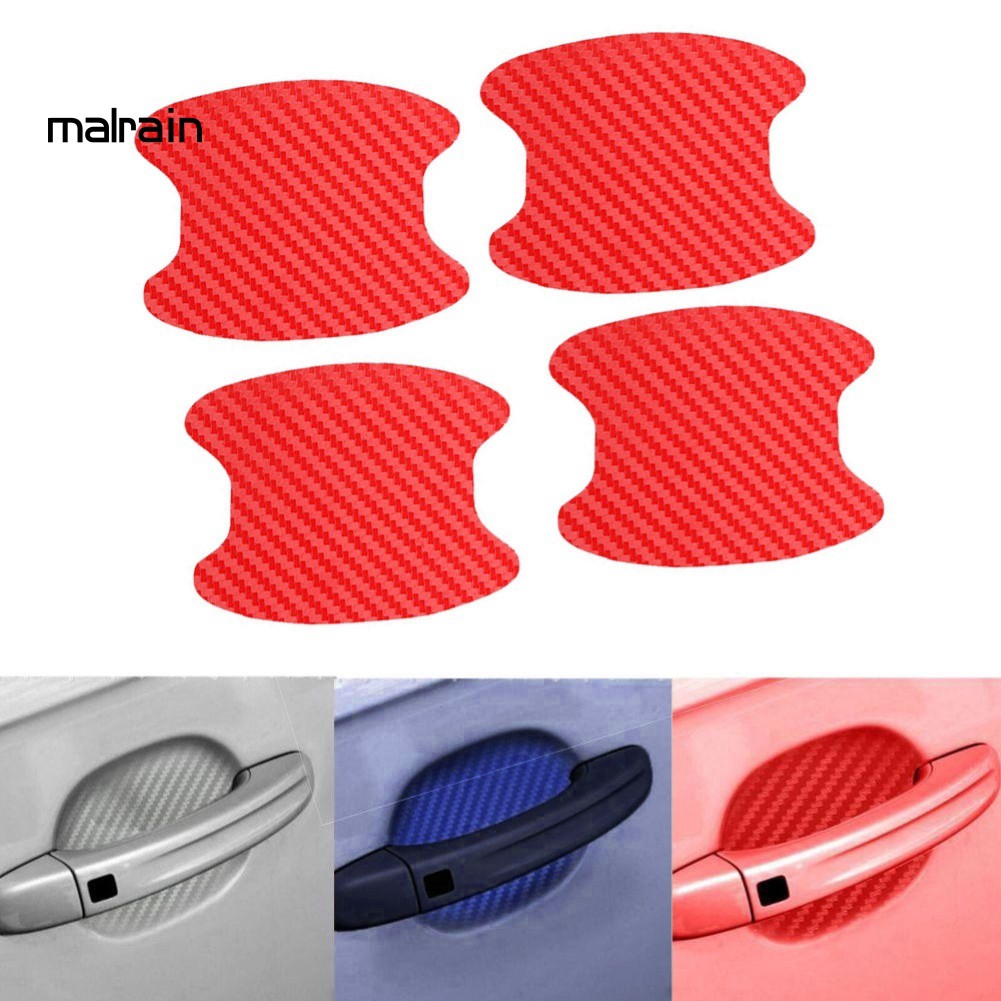 Bộ 4 Miếng Dán Bảo Vệ Tay Nắm Cửa Xe Ô Tô Bằng Sợi Carbon Cao Cấp