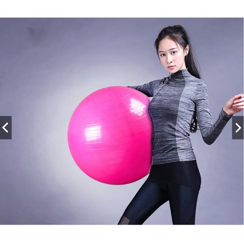 Bóng tập Yoga/Gym TK Sport YG-001, trơn  + bơm bóng và bộ kim bơm bóng dự phòng.
