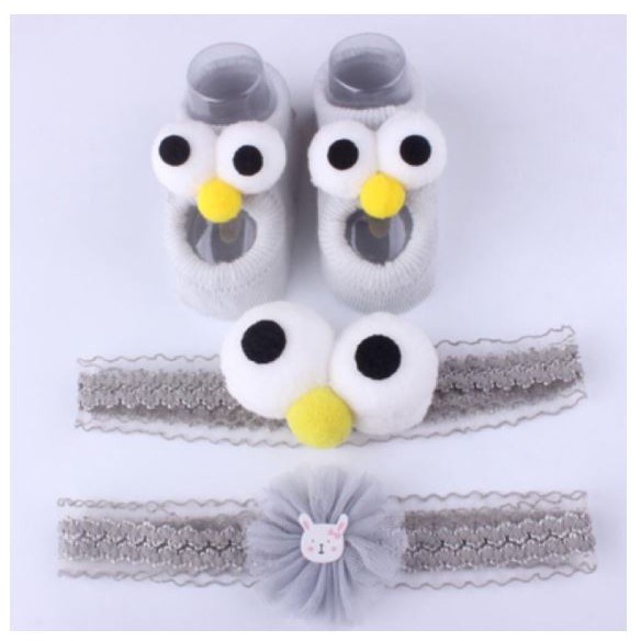 Set 2 băng đô kèm tất cho bé