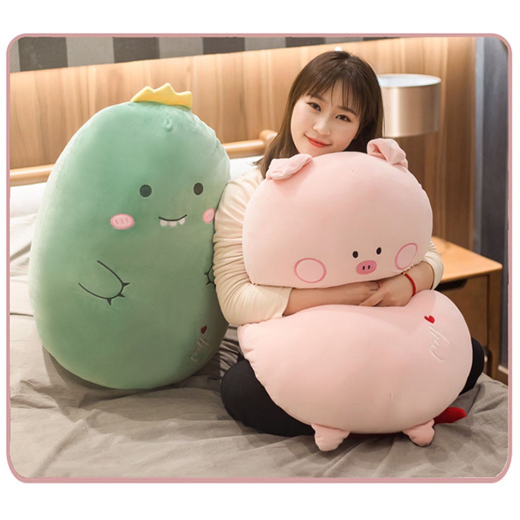 Gấu bông animal size 50cm béo ú,Gối ôm miniso có khóa kéo