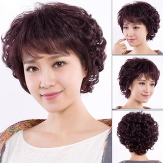 Nguyên đầu CAO CẤP,  tóc giả trung niên - tóc xoăn ngắn phù hợp người lớn tuổi.