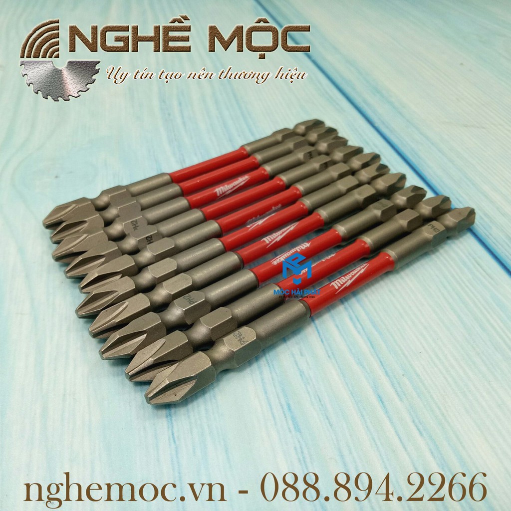 Mũi bắt vít dài Milwaukee ph2-110mm - Bền gấp 30 lần nghề mộc