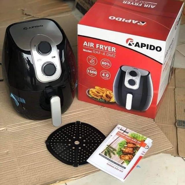 NỒI CHIÊN KHÔNG DẦU RAPIDO 4L, NỒI CHIÊN KHÔNG DẦU CƠ, DUNG TÍCH NHỎ, CHỐNG DÍNH BỀN BỈ