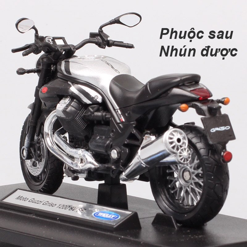 MÔ HÌNH XE MOTO Siêu xe GUZZI Griso 1200 8V SE - WELLY tỷ lệ 1:18