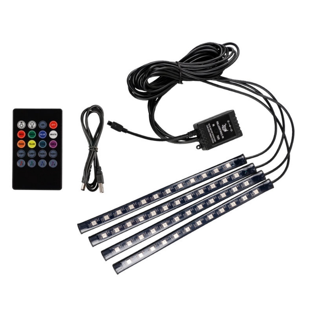 [loại 12 mắt led dài 22cm] Led gầm 7 màu nháy theo nhạc