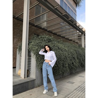 Quần Suông Rách Đùi Rocky Denim