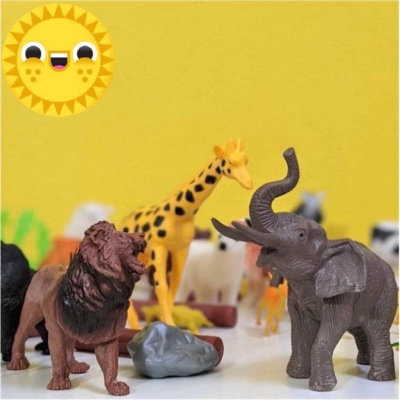 Thùng động vật 58 chi tiết cho bé, hộp đồ chơi mô hình con vật cho bé