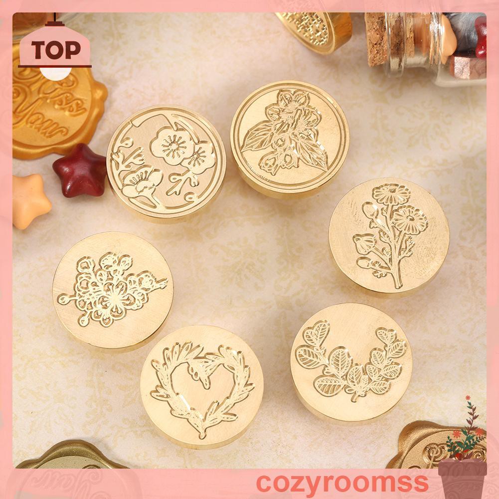 Sáp Retro DIY Wax Seal Plant Print Fire Painting Envelope Wedding Palace Stamp