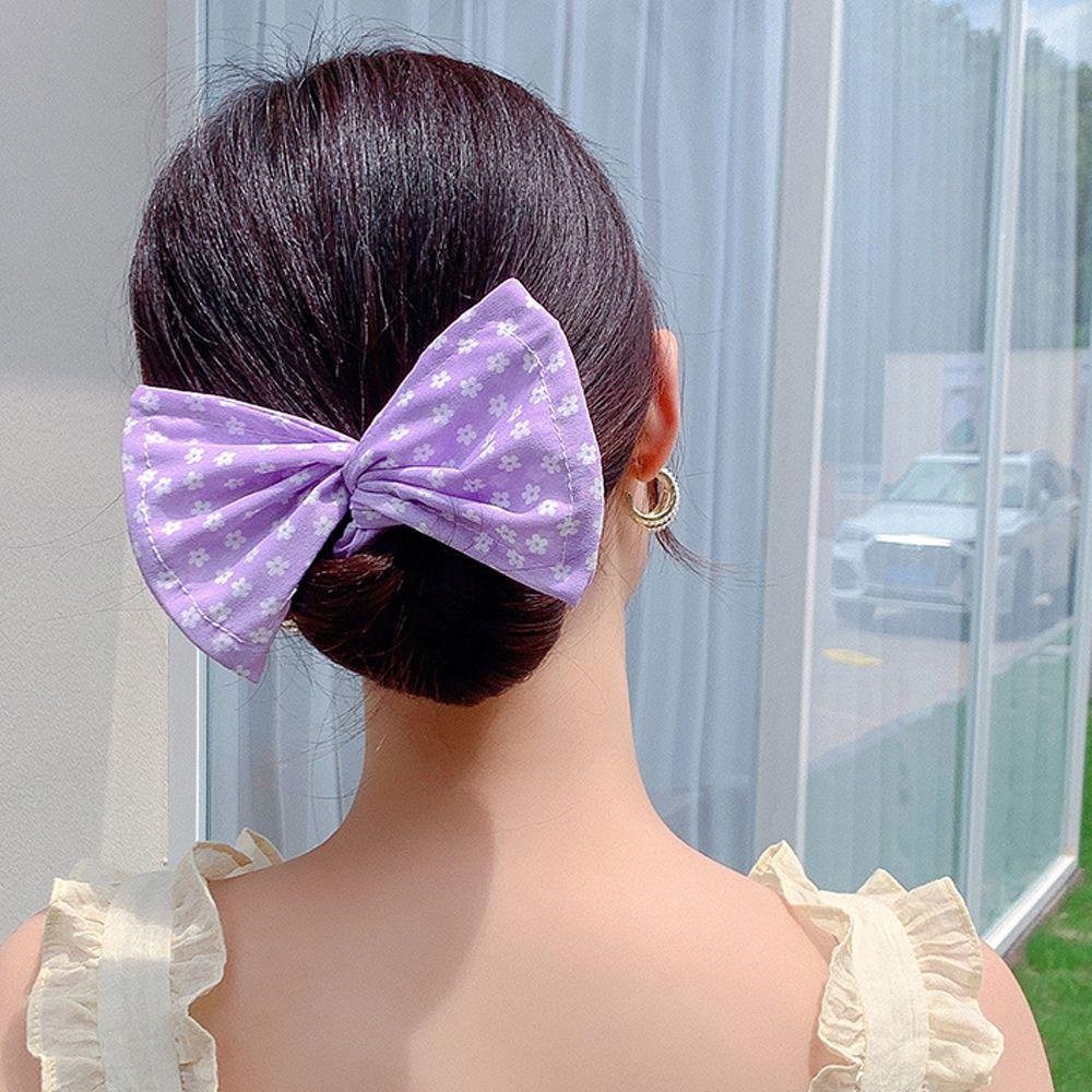 Dụng Cụ Búi Tóc Thời Trang Ngọt Ngào In Họa Tiết Kẻ Ô Lưới Hoa Dành Cho Bạn Gái