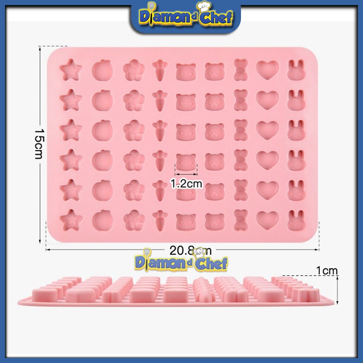 [Siêu Rẻ] Khuôn Silicon Làm Socola, kẹo dẻo, chip chip 54 hình thỏ gấu HOT HOT HOT