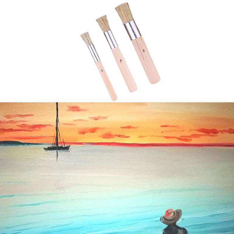 ✿ Set 3 Cọ Vẽ Màu Nước Bằng Acrylic