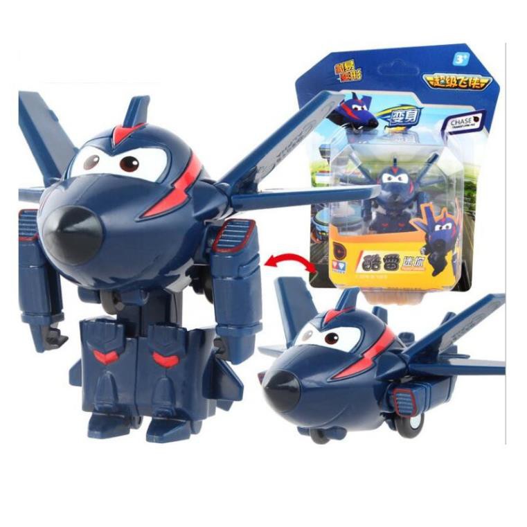 Super wings đội bay siêu đẳng đồ chơi trẻ em mô hình nhân vật máy bay mini Chase điệp viên