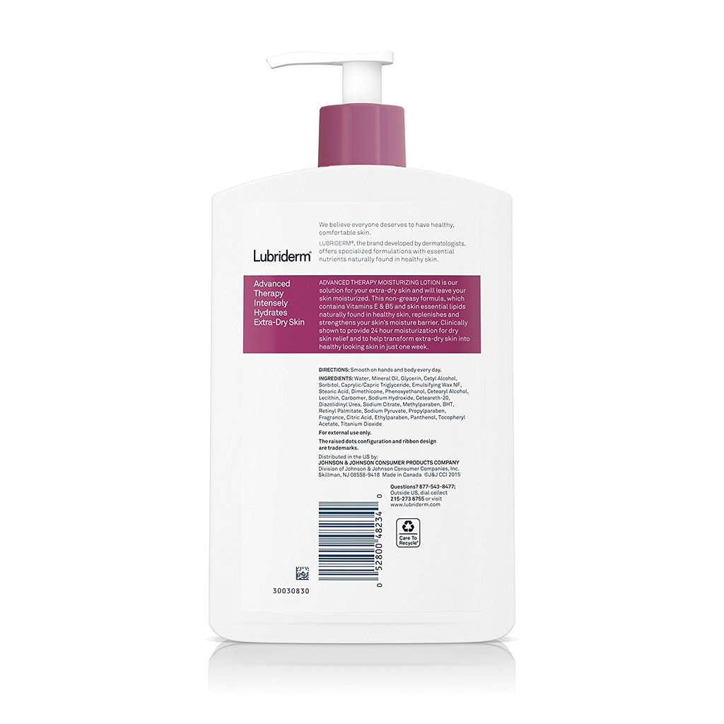 Dưỡng thể cho da rất khô Lubriderm Advanced Therapy Extra Dry Skin Lotion 473ml