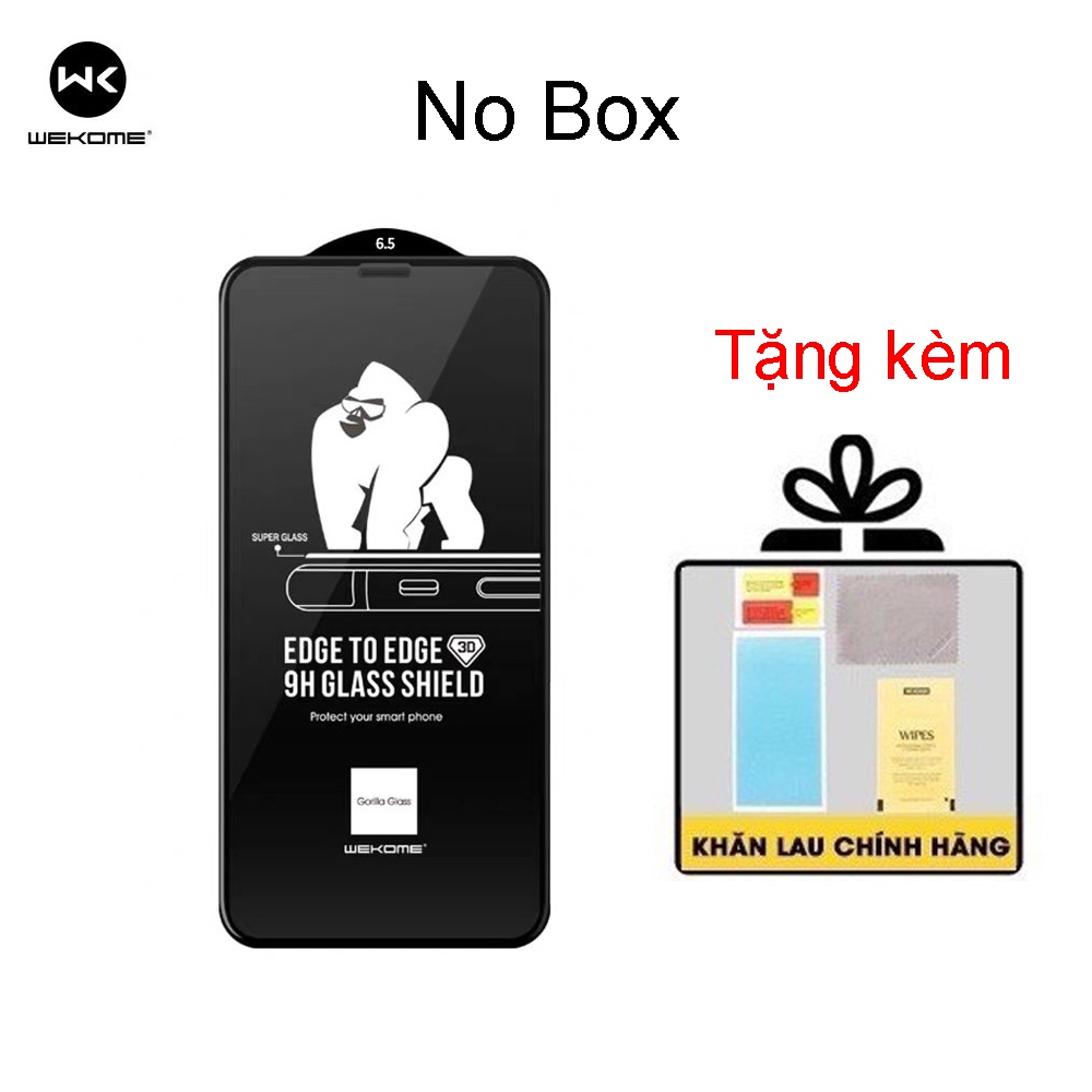 Kính Cường lực KINGKONG 3D Full màn Chống Vân Tay hãng WK WeKome Iphone X Xs Max 11 12 13 14 Pro Max Trần No Box Giá rẻ