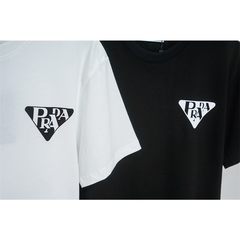 P &amp; ADA Áo Thun Ngắn Tay In Logo Tam Giác Không Đều Thời Trang Đường Phố Cao Cấp Mùa