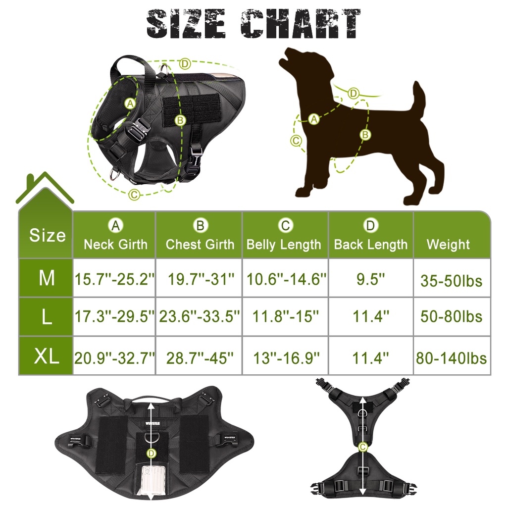 Áo Chiến Thuật Quân Đội Bằng Nylon Bền Tháo Lắp Nhanh Cho Chó Vừa Và Lớn