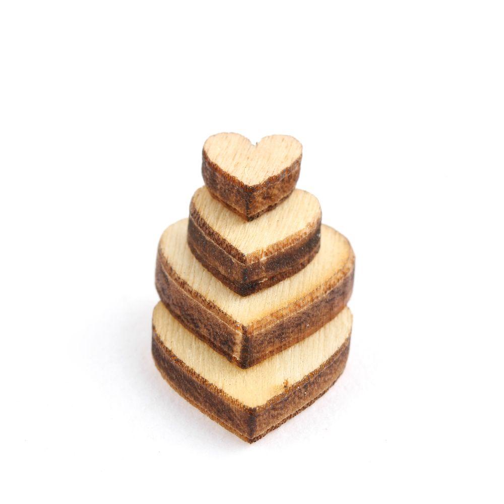 Set 100 Nút Gỗ Hình Trái Tim Trang Trí Thủ Công