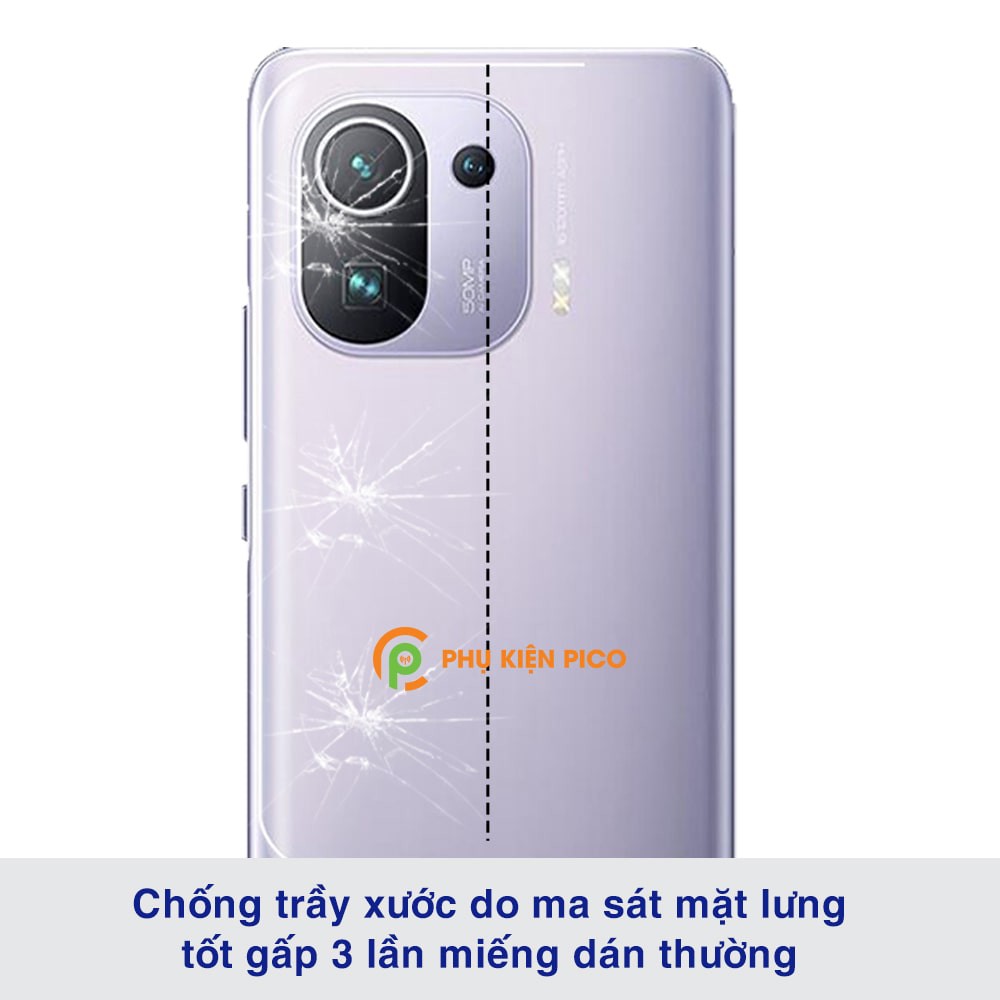 Dán lưng Mi 11 Pro full mặt lưng full viền trong suốt PPF tự phục hồi vết xước - Dán dẻo Xiaomi Mi 11 Pro