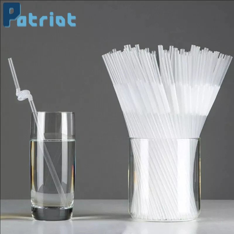 Set 100 Ống Hút Nhựa Trong Suốt Dùng Một Lần Có Thể Uốn Cong Trang Trí Tiệc