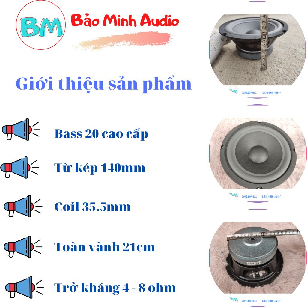 MỘT CỦ BASS 20 TỪ 140 CÔN 36 KHUNG SẮT - LOA BASS RỜI 20 - N0802