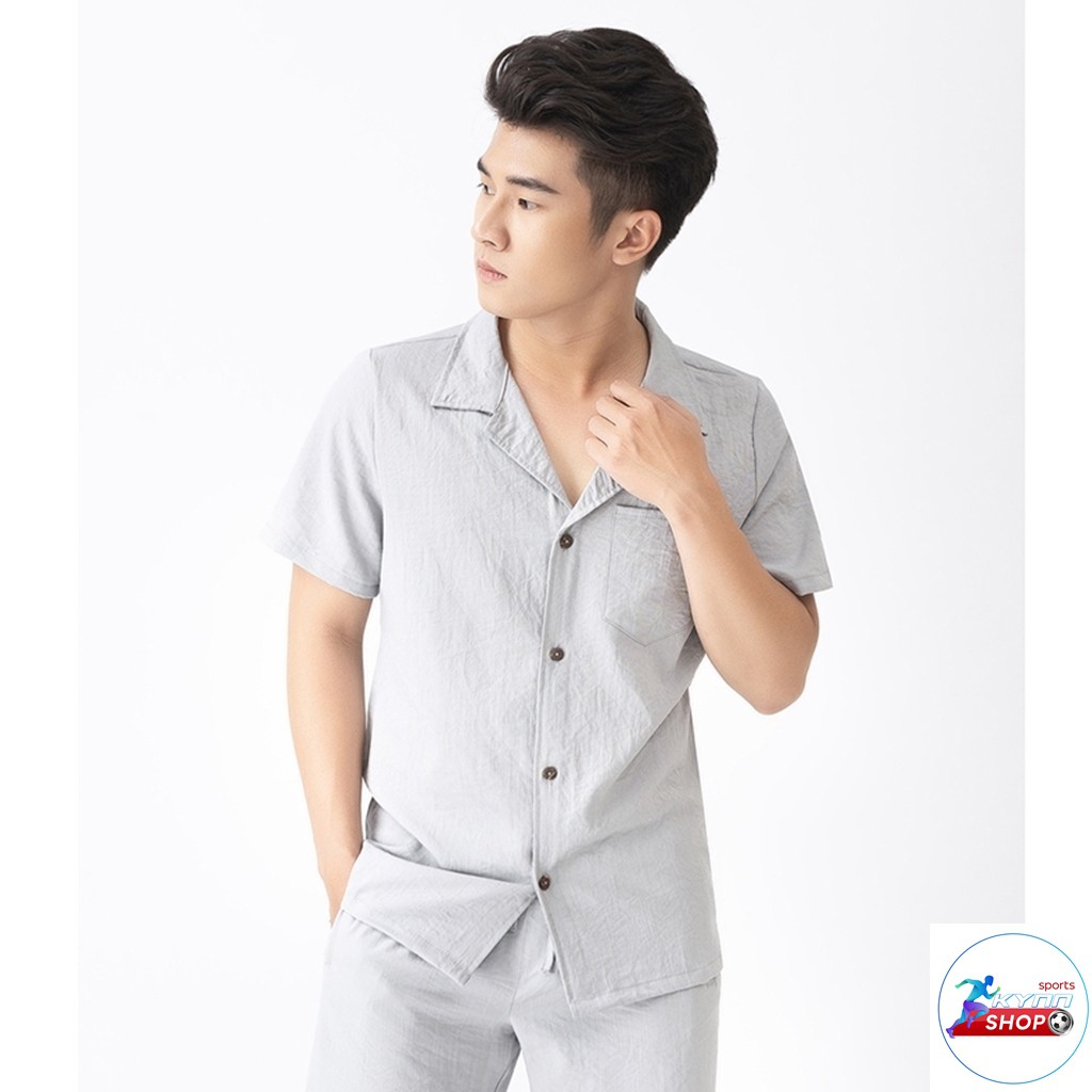 Áo đũi  sơ mi  tay ngắn chất đũi mền mại nhẹ mát kynn shop