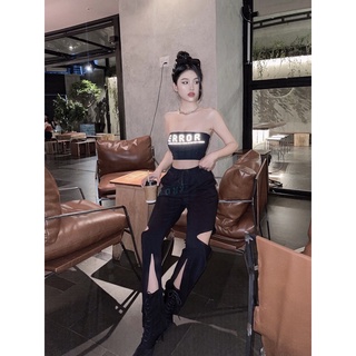 Áo ống croptop phản quang error yn