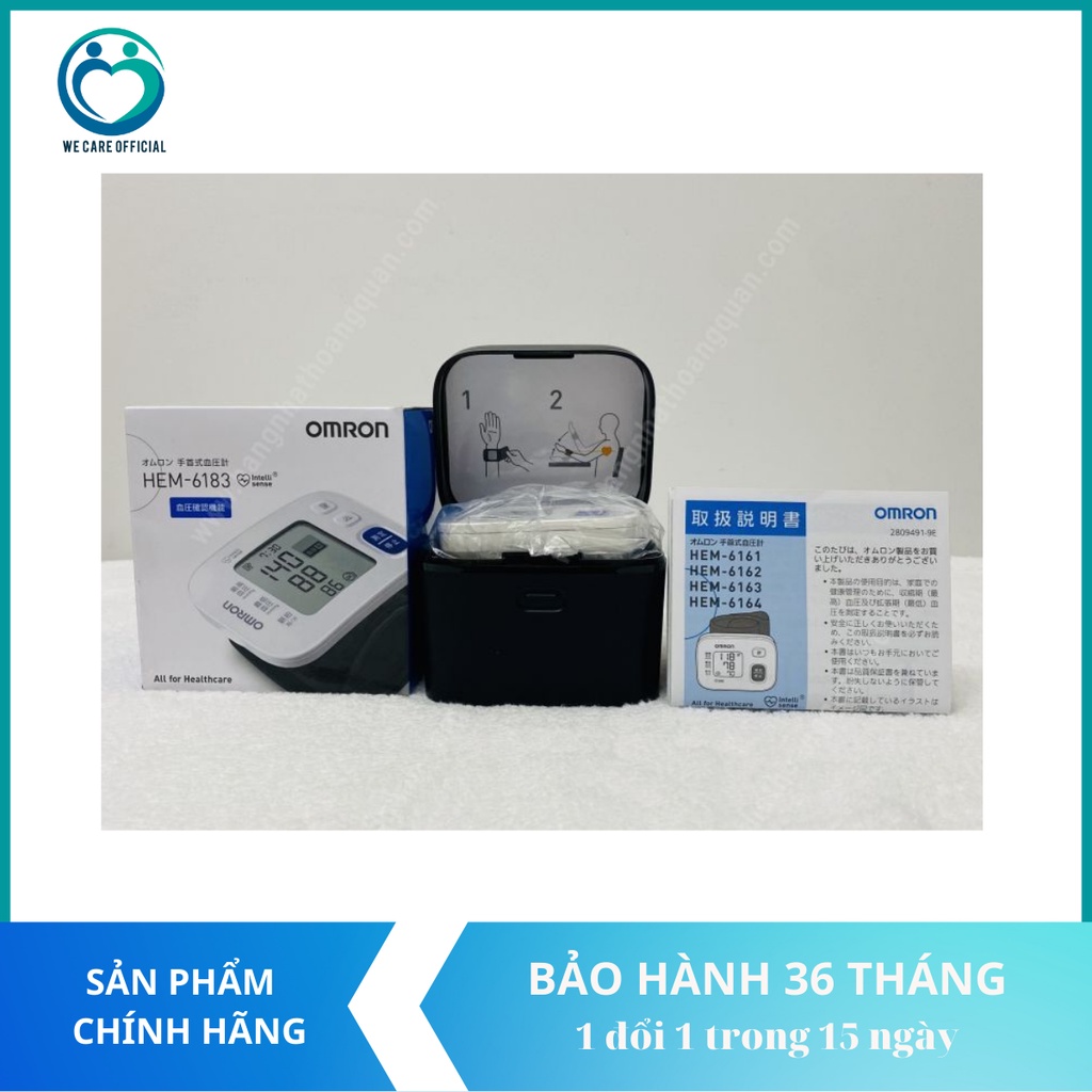 [Nội Địa Nhật]Máy Đo Huyết Áp Điện Tử Tự Động Omron HEM – 6183, Máy Đo Huyết Áp Cổ Tay Chính Hãng, Bảo Hành 12 Tháng