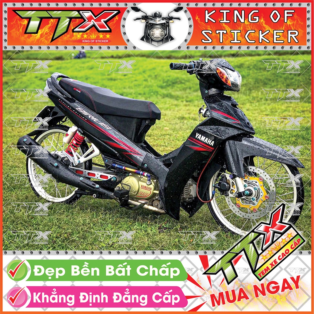 ✶Tem xe sirius chỉ đỏ , Team phụ kiện màu đen nền xám siêu đẹp Shop TTX rời mã (S0045/A1)