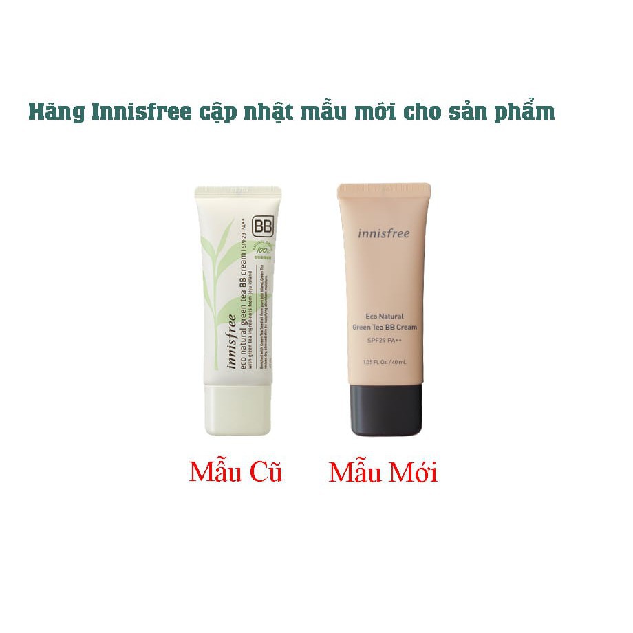 KEM NỀN TRANG ĐIỂM INNISFREE ECO NATURAL GREEN TEA BB CREAM SPF29 PA++