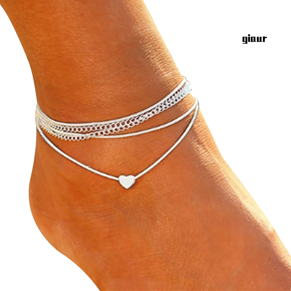 Lắc Chân Nhiều Lớp Mặt Hình Trái Tim Thời Trang | BigBuy360 - bigbuy360.vn