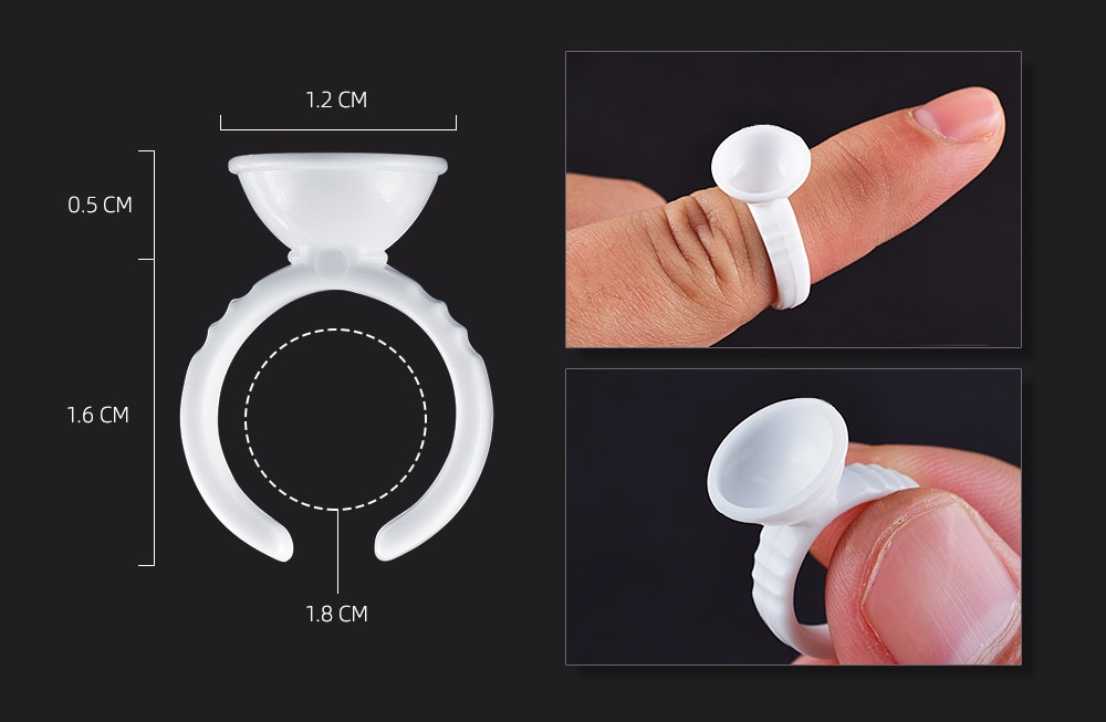 Nhẫn  Đựng Mực Phun Xăm, Keo Nối Mi, Chum Nhẫn Silicon Vàng Bịch 100 Cái