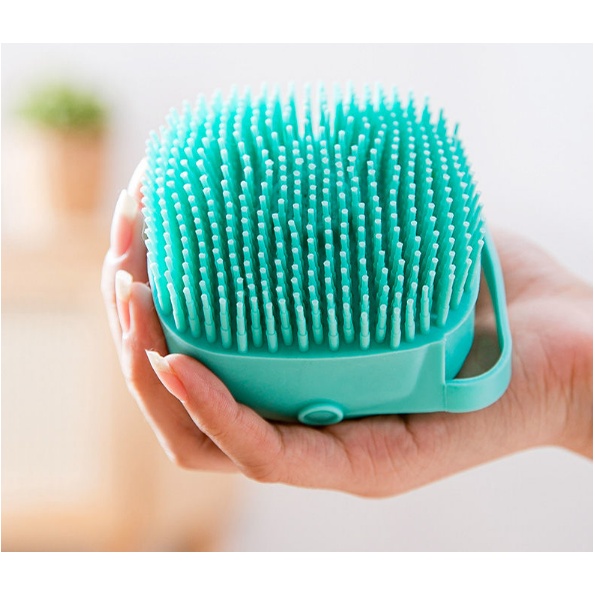 Bông tắm silicon có ngăn đựng xà bông hình vuông, nhựa tạo bọt xà phòng Con Mèo Xiêm