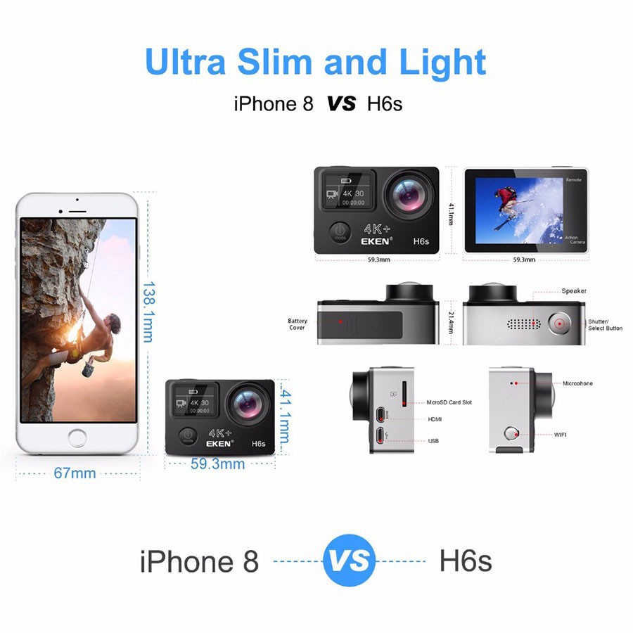Camera hành trình EKEN H6S tặng kèm pin zin 1050mah chính hãng, bảo hành 12 tháng, hỗ trợ đổi trả 1 vs 1 | BigBuy360 - bigbuy360.vn