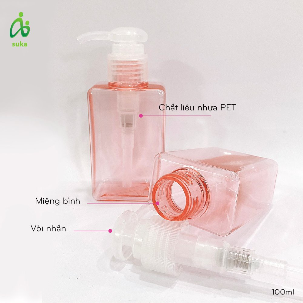 Bình chiết mỹ phẩm 100ml nhựa trơn ,đựng dầu gội ,mỹ phẩm, toner SK