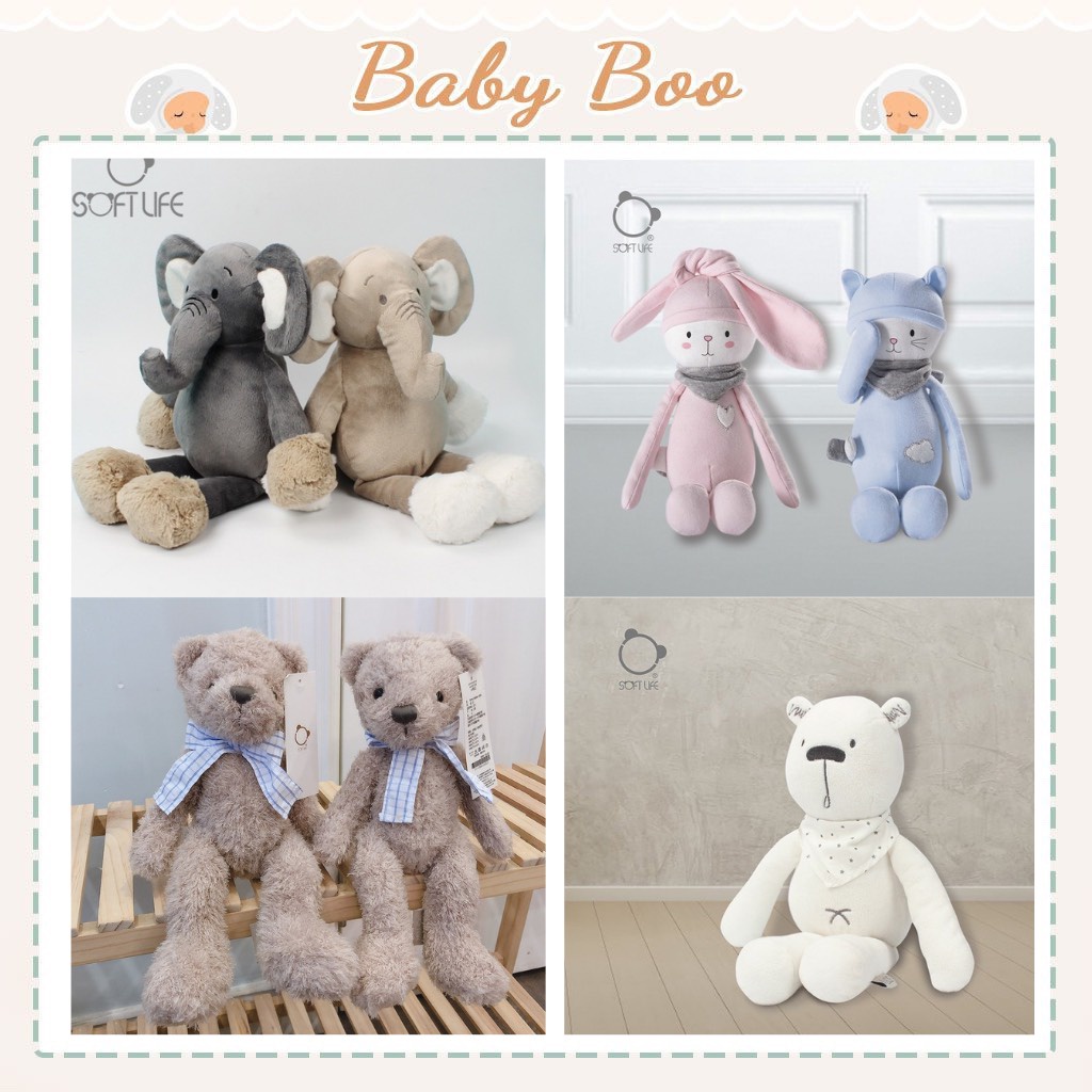 Gấu bông Soft Life nhồi gòn cao cấp cho bé [ babyboo]