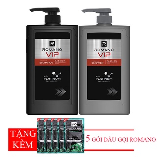 Romano: bộ dầu gội vip 650g+ sữa tắm vip 650g+tặng 5 gói dầu gội